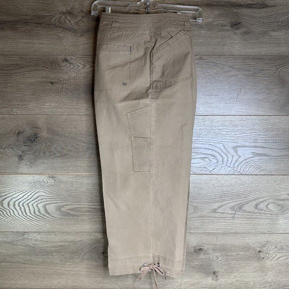 Coldwater Creek Capri Pants Womens 12 Bown Solid Zip Snap Close Drawstring Cuff - Picture 9 of 9